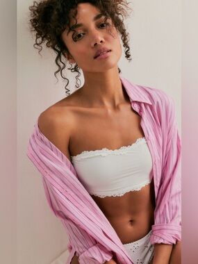 Charlie Lace Microfiber Bandeau NWOT clean ivory